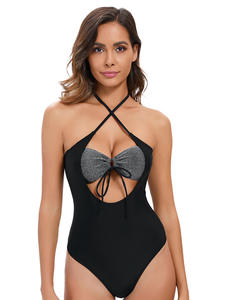 Maillot de bain fitness grande taille pour femmes européennes et américaines, écologique, élégant, motif solide, imprimé, découpé dans le dos, design sexy. - Product Image 2