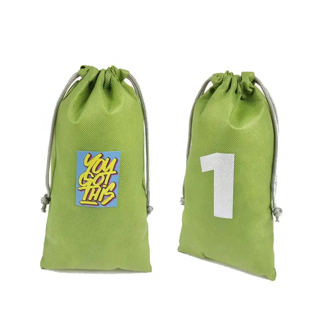 Drawstring Promotional Bag With Customized Logo Modern Non Woven Green Bag Drawstring Retail Drawstring Bag Shoe For Grocery