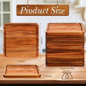 Bandejas de servicio anidadas de madera de acacia más grandes, diseño moderno para fiestas y uso doméstico - Product Image 2