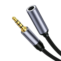 Câble d'extension audio AUX plaqué or 3,5 mm mâle-femelle pour ordinateur, téléphone, haut-parleur, câble d'extension pour casque en nylon tressé