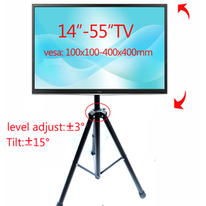 Phổ 14 "-55" Chiều cao có thể điều chỉnh 50kg nghiêng <span class=keywords><strong>LCD</strong></span> TV tầng Tripod đứng Vesa 400x400 300x300 Màn hình chủ trolle - Product Image 1
