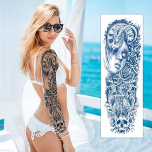 <span class=keywords><strong>Tatuajes</strong></span> Temporales Semipermanentes a Prueba de Agua <span class=keywords><strong>con</strong></span> Diseños de Tigre, León, Lobo, Calavera, Cruz y Jefe Indígena - Product Image 5