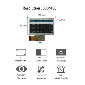 AUO Panel LCD 5.0 inci 800X480, tampilan Terminal genggam modul LCD 5 inci - Product Image 1