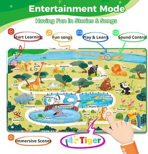 Livre sonore interactif éducatif pour enfants rechargeable par USB-C, livre parlant éducatif précoce, 500 mots, livre audio tactile et sonore - Product Image 3
