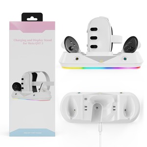 Venta al por mayor para Meta Quest <span class=keywords><strong>3</strong></span> VR Gafas Mango <span class=keywords><strong>Base</strong></span> de carga de succión magnética con juego de batería VR Asiento de juego Accesorios de carga - Product Image 6
