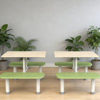 Ensemble de table à manger longue pour l'école, plateau en bois, table de cantine pour étudiants, mobilier de salle à manger