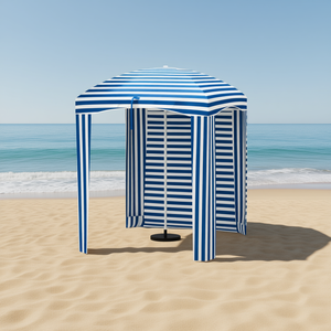 Sombrilla de Playa Azul y Blanca, Tela de Poliéster, Varilla de Aleación de Aluminio, Carpa Individual para Acampar y Hacer Senderismo - Product Image 2