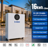 Sistema de Almacenamiento de Energía Integrado de 12kW 16kWh 51.2V 314Ah, Monofásico/Bifásico 110V 240V, Onda Sinusoidal Pura, para Sistemas Solares Fuera de la Red en EE. UU.