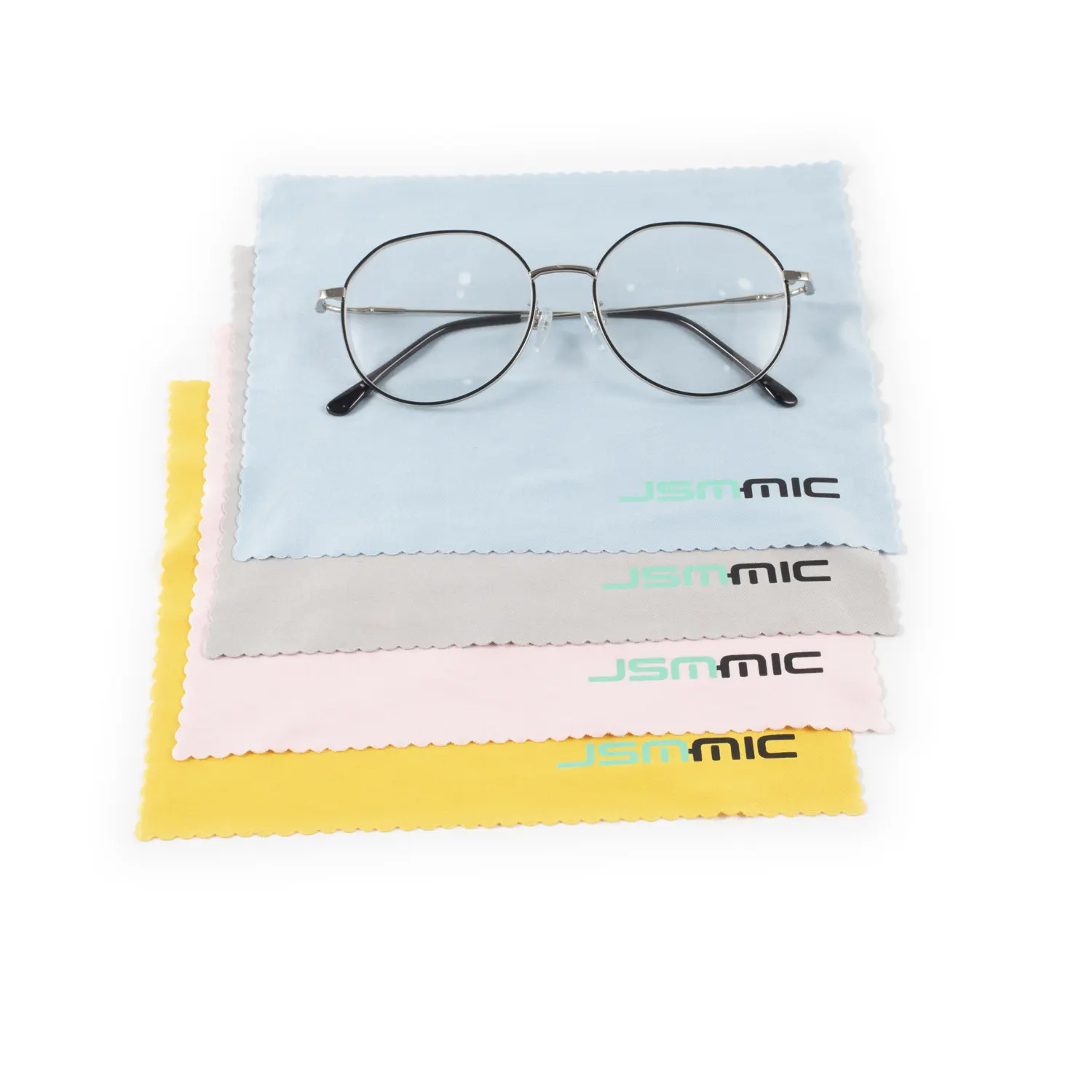 Custom Logo Printed 100% Polyester Sunglasses Eyeglass Glasses Lens Microfiber Wiping Cleaning Cloth for Cleaning