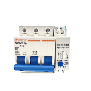 Автоматический выключатель QIHANG QHB7-63 C10 3P (миниатюрный, MCB) с литиевой защитой, 10А, 400В AC/DC, сила разрыва 6кА, монтаж на DIN-рейку - Product Image 1