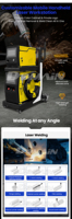Machine de soudage laser à fibre portative 5-en-1 haute efficacité 1500W à refroidissement par air pour le soudage, la découpe, le nettoyage et le soudage de batteries des métaux
