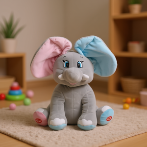 Peluche Éléphant Eli 30cm avec sons et mouvements, jouet électronique en peluche douce pour enfants - Product Image 3