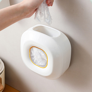 Wall Mounted <b>Plastic</b> <b>Wrap</b> Storage Box Kitchen Food Bag Organizer Bathroom Shower Cap Holder Living Room Shoe Cover Box - Product Image 4