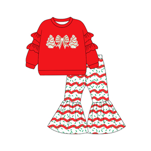 Pré-vente arbres de Noël tarte imprimer petites filles 2 pièces tenues bébé bulle barboteuse en gros nouvelle <span class=keywords><strong>soeur</strong></span> vêtements pour enfants - Product Image 2