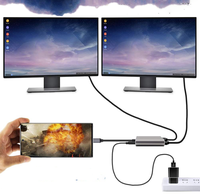 Hub USB 4 en 1, Doble HDTV 4k30hz, Carga PD 100W, Adaptador Convertidor Compatible, Estación de Acoplamiento Tipo-C para Laptop