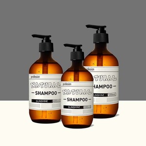 300ml 500ml Round shoulder PET containers plastic bottle for shampoo