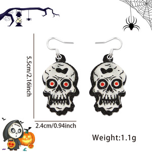 Nouvelles boucles d'oreilles d'Halloween en forme d'araignée et de chauve-souris pour adultes et enfants, décoration de fête, effrayantes et amusantes - Product Image 5