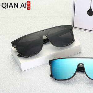 Gafas de sol unisex Qianai con montura grande, diseño irregular, lentes con protección UV 100%, para viajes, ciclismo, moda y conducción. - Product Image 4