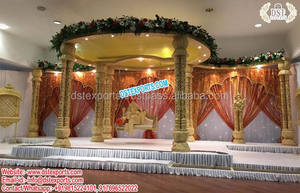 Mandap de Madera Exclusivo para Bodas Maharani, Tallado a Mano, Redondo, Ligero, Tamaño Personalizado, DST EXPORTS - Product Image 4
