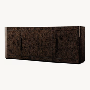 Sassanid Living Muebles de lujo Espresso Walnut Burl Bardot Burl Aparador de 4 puertas - Product Image 2