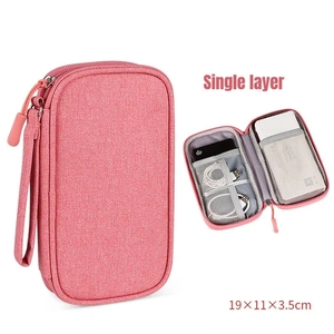 Travel Organizer <b>Bag</b> Cable Storage Organizers Pouch Carry Case Portable Waterproof Double Layers Storage <b>Bags</b> for Cable Cord - Product Image 2