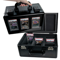 Boîte de rangement pour cartes en alliage d'aluminium avec fenêtre de visualisation et serrure TSA, étui pour cartes de jeu et cartes à collectionner
