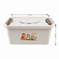 Boîte de rangement en plastique PP avec couvercle, empilable, pour l'organisation de la maison, boîte de rangement pour vêtements, jouets, avec couvercle