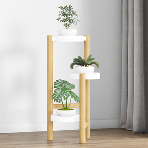 Soporte para plantas de varios niveles, color blanco, 3 macetas, independiente, para sala de estar, estilo nórdico, estante de almacenamiento para suculentas y plantas - Product Image 5
