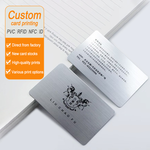 Customized Brushed Silver PVC RFID NFC Business Cards - Product Image 1