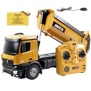 <span class=keywords><strong>HUINA</strong></span> <span class=keywords><strong>1573</strong></span> 1/14 Camión Volquete RC de 2.4GHz, Juguete de Ingeniería de 10 Canales con Descarga Automática, Camión de Control Remoto con Luces LED, Coches RC - Product Image 1