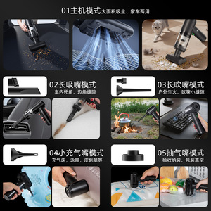 Car <b>Vacuum</b> Cleaner Cordless <b>Handheld</b> Portable With Blow Function 120000 Rpm Black ABS Material For Car Home Outdoor Use - Product Image 4