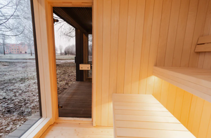 <span class=keywords><strong>Sauna</strong></span> Eléctrica Moderna para Exteriores, Bañera de Inmersión en Frío, Calefacción de <span class=keywords><strong>Madera</strong></span>, Construcción Sólida de Cedro Rojo para Uso Comercial - Product Image 6