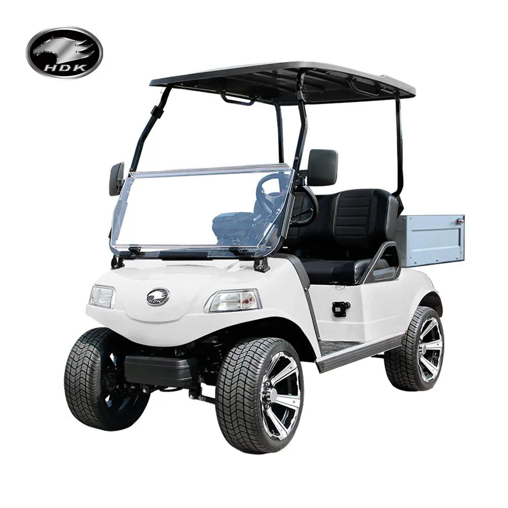 Carrinho de golfe elétrico HDK Evolution, 2 lugares, caixa de carga, veículo utilitário para venda, mini caminhão, bateria de lítio 48V