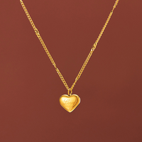 Nouveau Collier d'amour pour Femme, Style Simple et Élégant, Ne Ternit Pas, Ras-de-cou Cœur Pêche en Acier Inoxydable, Bijou