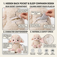 Peluches personnalisées OEM, peluche agneau moelleuse avec sachet aromatique apaisant intégré, poupée en peluche au design personnalisé, cadeau de marque, certifié CE