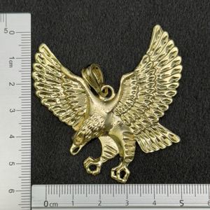 Оптовая продажа, мужские ювелирные изделия из меди, 14 карат, позолоченный Классический кулон с 9 объемными мощными животными, большим орлом, цирконием, агуила, кольганте - Product Image 5