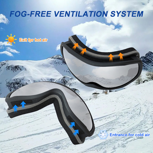 Gafas de Esquí Cómodas con Lentes Polarizadas de Espejo, Protección UV400 <span class=keywords><strong>para</strong></span> Deportes de Nieve, Gafas de Seguridad <span class=keywords><strong>para</strong></span> Esquí y Snowboard con Logotipo Personalizado OEM - Product Image 3