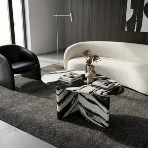 Luxury Modern Stone White <b>Marble</b> Levanto Coffee <b>Table</b> for Living Room - Product Image 4