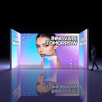 Stand d'exposition modulaire en aluminium personnalisé 10x20 pieds avec éclairage LED, nouveau design, portable, salon professionnel, exposition moderne, sublimation par transfert thermique