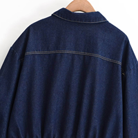 KAR&OT ZA Blouson Bomber en Jean Lavable pour Femme, Nouvelle Collection Printemps 2026, Col Français Vintage, Manches Longues, Ourlet Élastique 7223029