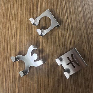 Stainless Steel Door Hook Double Hook 1-3kg Load Capacity Removable No Drill Cabinet Drawer Storage Hook - Product Image 1