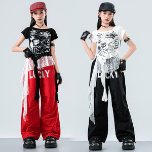 Costume de danse jazz pour enfants, robes en soie/coton pour filles, style tendance <span class=keywords><strong>et</strong></span> cool, défilé de mode pour enfants, groupe de filles jazz - Product Image 1
