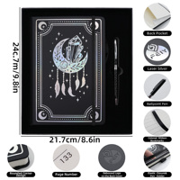 Carnet professionnel A5 personnalisé en cuir PU noir, couverture rigide, collection 2026, idéal pour cadeau d'affaires