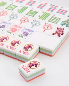 Juego de 160 Fichas de Mahjong Americanas de Acrílico Rosa Coral de 4 Capas, Juego de <span class=keywords><strong>Ludo</strong></span> Plegable de Lujo para Interiores <span class=keywords><strong>con</strong></span> Efecto 3D, Duradero - Product Image 3