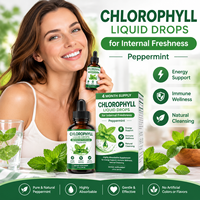 Gouttes liquides de chlorophylle à la menthe poivrée pour une fraîcheur interne, complément hautement absorbable pour le soutien énergétique et l'amélioration immunitaire