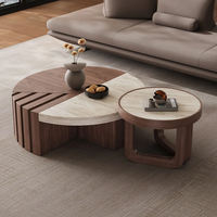 Ensemble de table basse extensible et convertible, plateau en faux marbre, hauteur réglable, décoratif, montage facile, meubles de salon