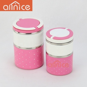 Hộp Đựng Thức Ăn Bằng Thép Không Gỉ Hộp Cơm Trưa Tròn Hai Tầng Tiffin Hộp Có Nắp Đậy Chân Không - Product Image 2