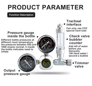 Regulador de <span class=keywords><strong>CO2</strong></span> para acuario, pantalla de doble calibre con contador de burbujas para cultivo de plantas - Product Image 6