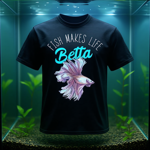 Camiseta Fish Makes Life Betta con diseño de pez Betta para amantes de los peces - Product Image 3