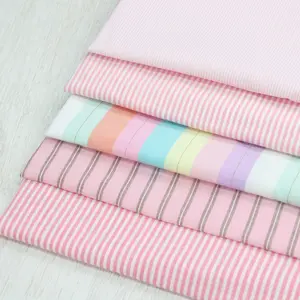 Colorful Design Breathable Wicking 100% Cotton Yarn Dyed Woven Plain Stripe Poplin Fabric for Clothing